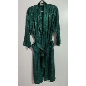 Vtg Victoria's Secret Robe S Gold Label Floral Baroque Satin Holidays Romantic